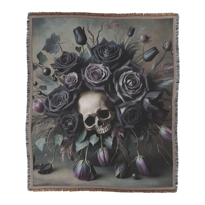Gothic Bloom - Woven Throw Blanket