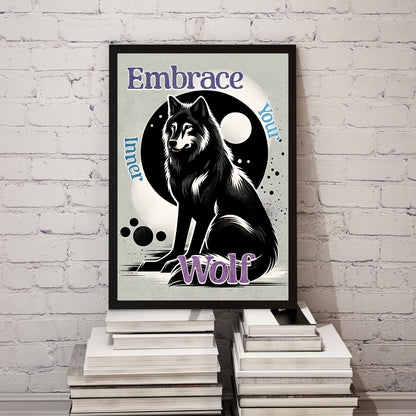 Inner Wolf - Gothic Framed Matte Canvas Print