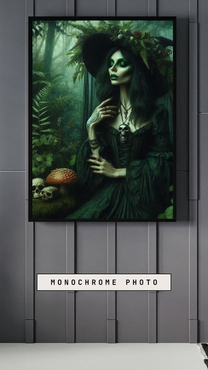 Forest Enchantress - Gothic Framed Matte Canvas Print