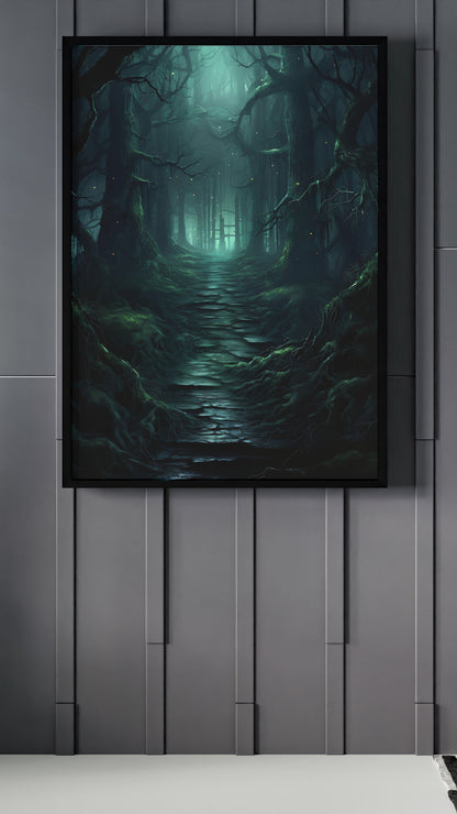 Blue Walkway - Framed Matte Canvas Print