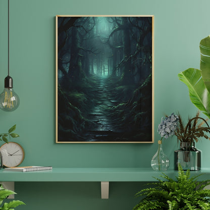 Blue Walkway - Framed Matte Canvas Print