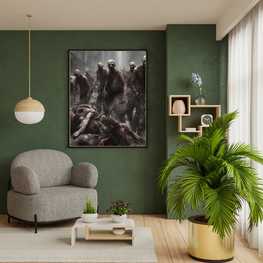 The Horde Approaches - Framed Matte Canvas Print
