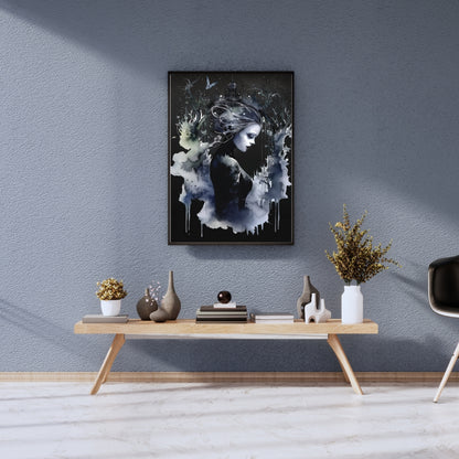 Veil of Shadows - Framed Matte Canvas Print
