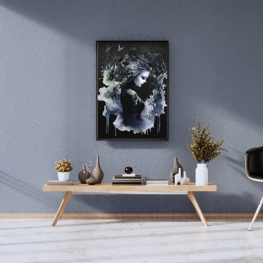Veil of Shadows - Framed Matte Canvas Print