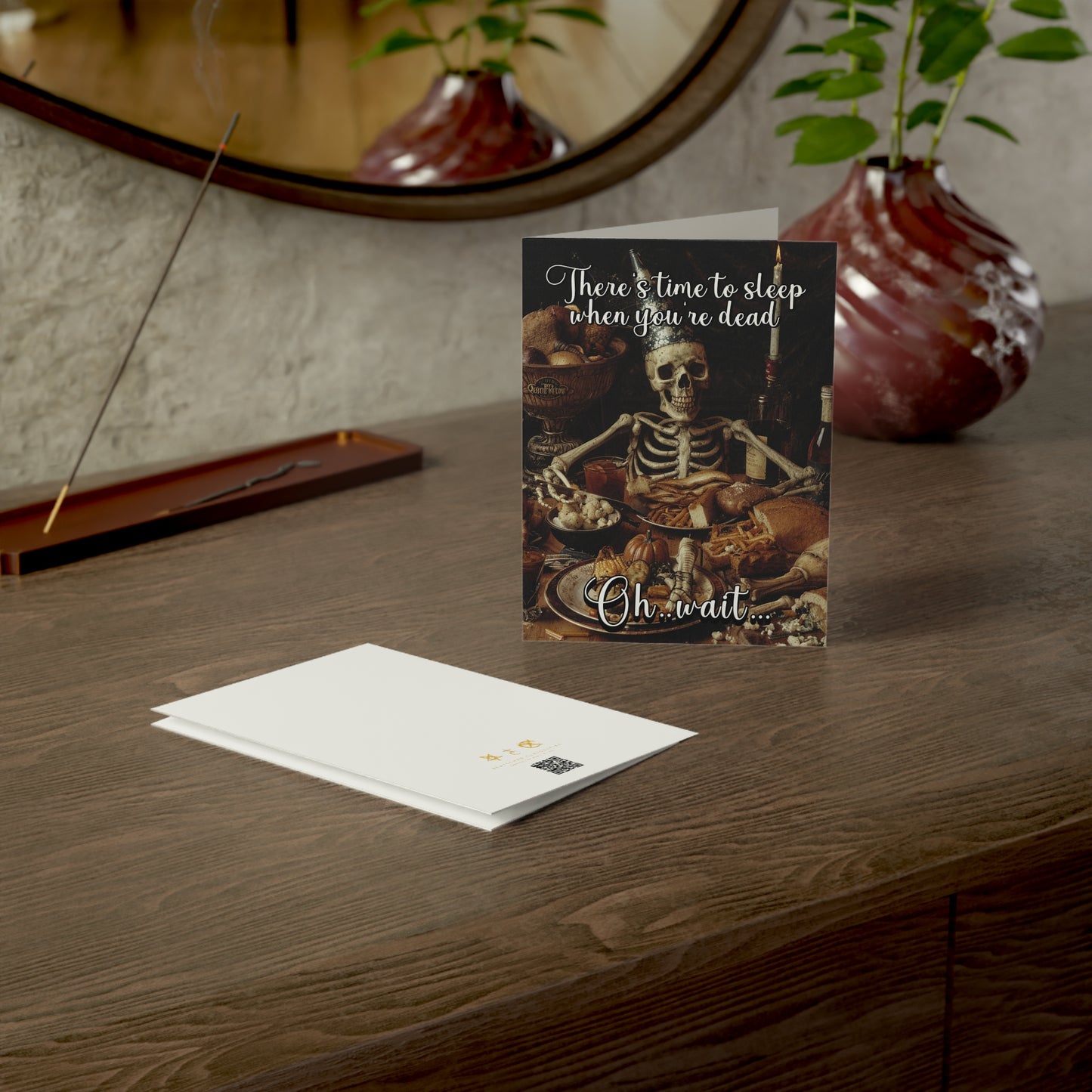 Sleep When You're Dead - Alternative Greeting Card