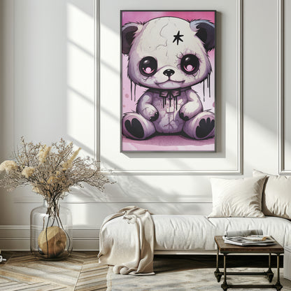 Hauntingly Sweet Teddy - Gothic Framed Matte Canvas Print