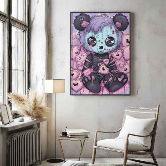 Heartstrings Teddy - Framed Matte Canvas Print