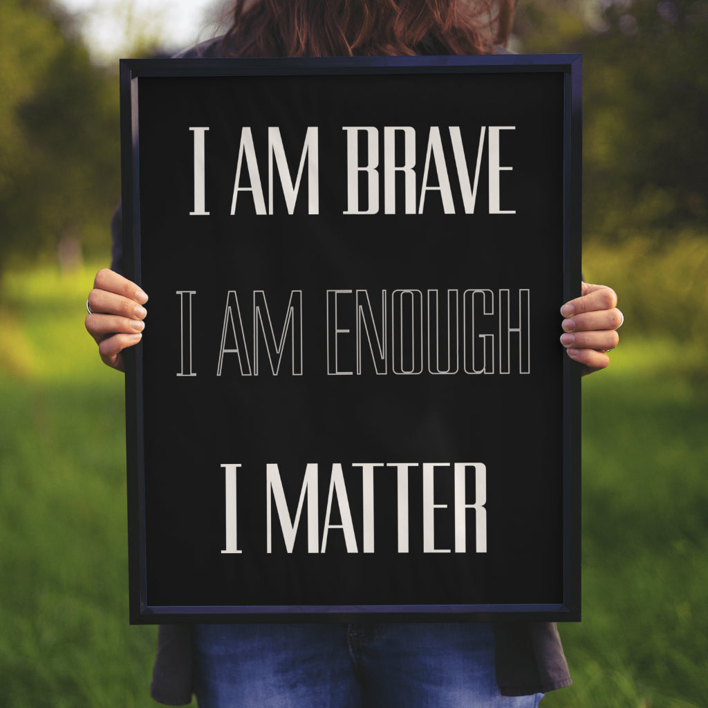 I Am Brave - Gothic Framed Matte Canvas Print