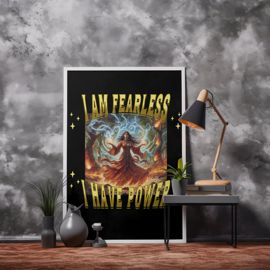 I Am Fearless - Gothic Framed Matte Canvas Print