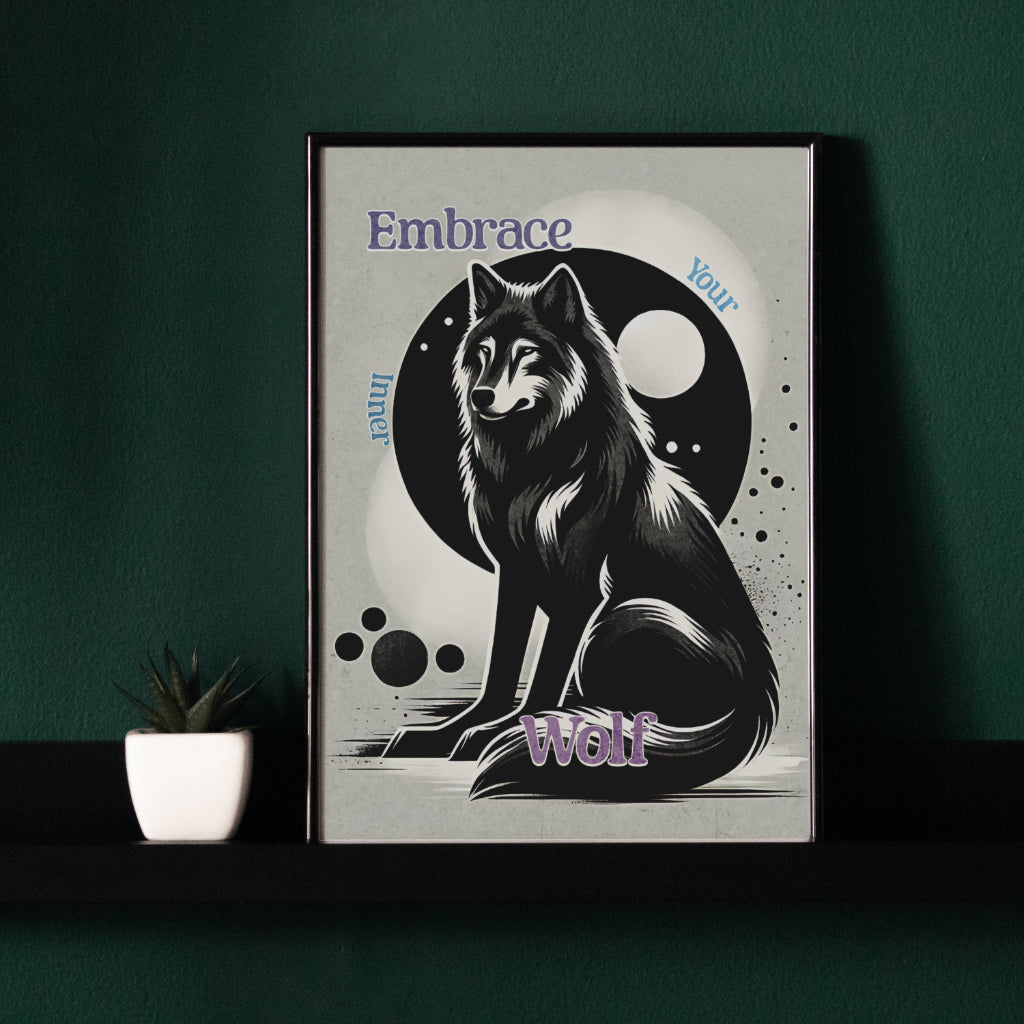 Inner Wolf - Gothic Framed Matte Canvas Print
