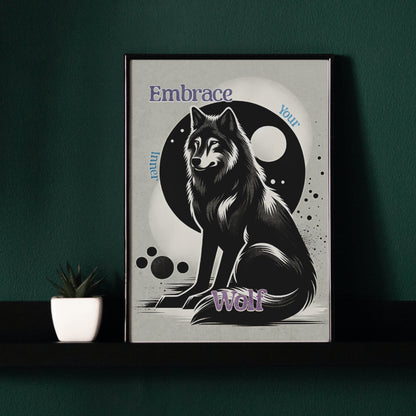 Inner Wolf - Gothic Framed Matte Canvas Print