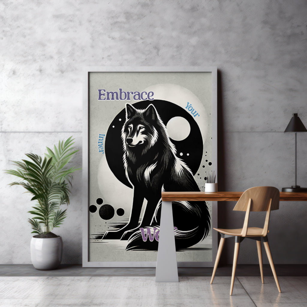 Inner Wolf - Gothic Framed Matte Canvas Print