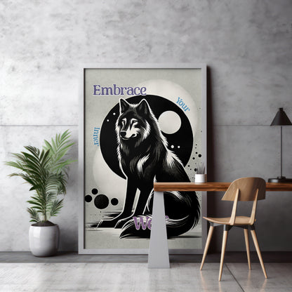 Inner Wolf - Gothic Framed Matte Canvas Print