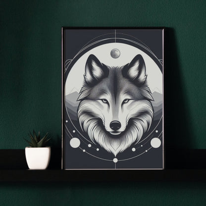 Lunar Sentinel - Framed Matte Canvas Print