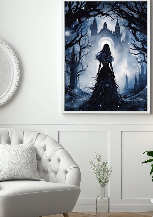 The Frozen Ascent - Gothic Framed Matte Canvas Print