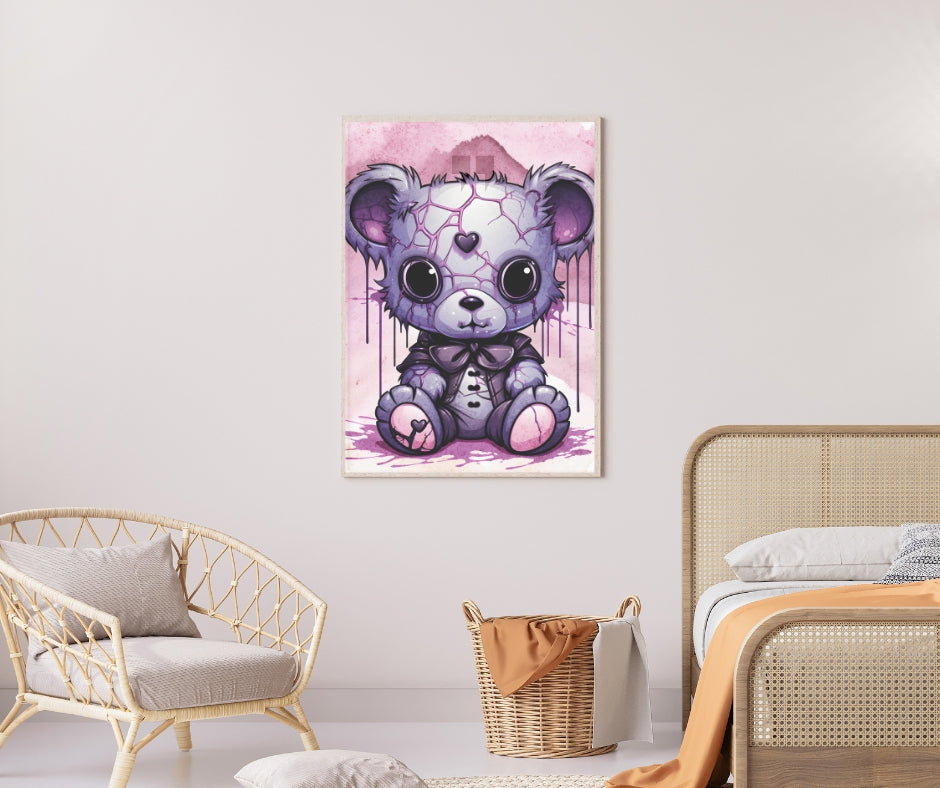 Veiled Innocence Teddy - Framed Matte Canvas Print