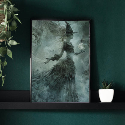Mistweaver Enchantress - Gothic Framed Matte Canvas Print