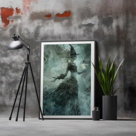 Mistweaver Enchantress - Gothic Framed Matte Canvas Print