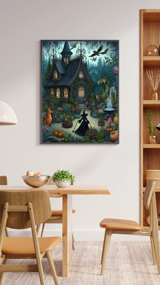 Witch's Garden - Gothic Framed Matte Canvas Print
