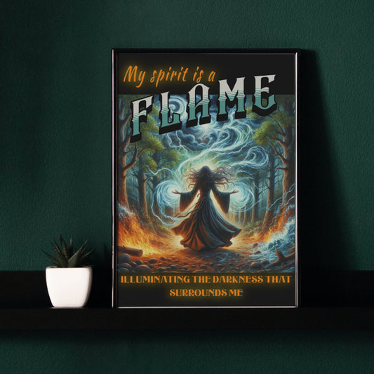 My Spirit is a Flame - Gothic Framed Matte Canvas Print
