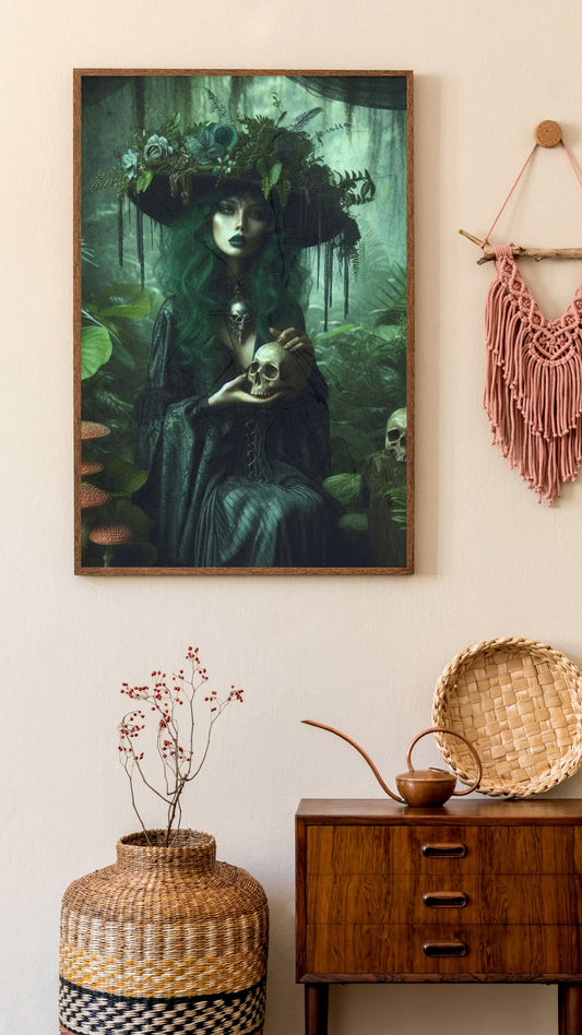 Forest Witch - Framed Matte Canvas Print