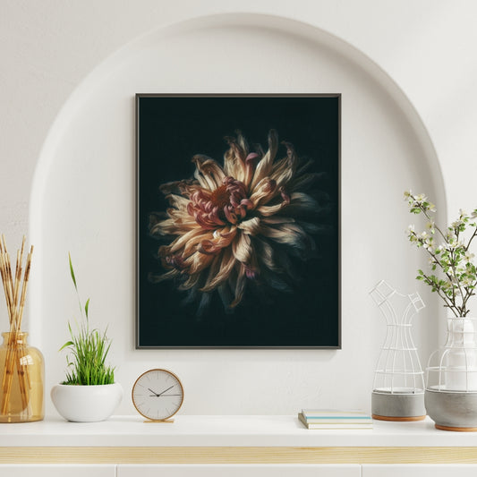 Radiant Bloom - Framed Matte Canvas Print