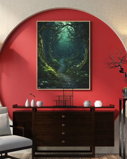 Forest Walk - Gothic Framed Matte Canvas Print