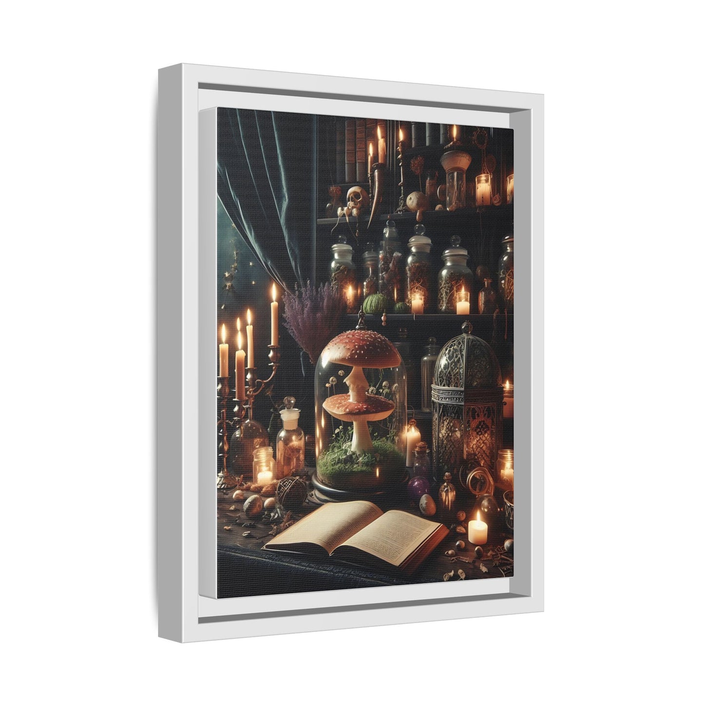 Wiccan Library - Gothic Framed Matte Canvas Print