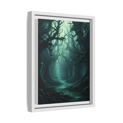 Wicked Blue Forest - Framed Matte Canvas Print