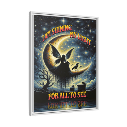 I am Shining my Light - Framed Matte Canvas Wall Art