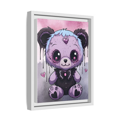 Ethereal Heart Teddy - Gothic Framed Matte Canvas Print