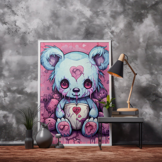 Sinister Teddy - Framed Matte Canvas Print