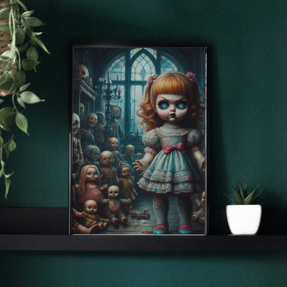 The Dolls Dominion - Framed Matte Canvas Print