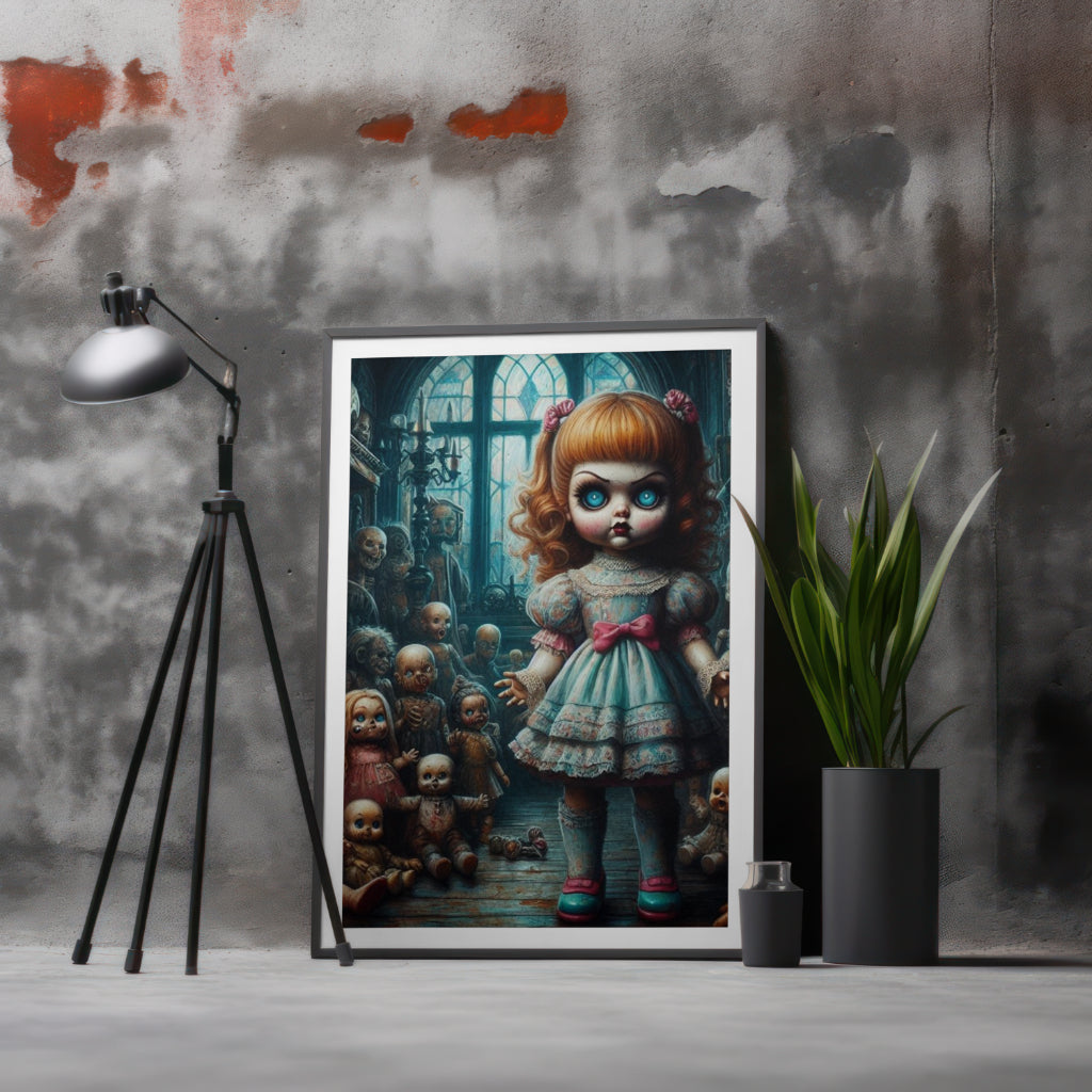 The Dolls Dominion - Framed Matte Canvas Print