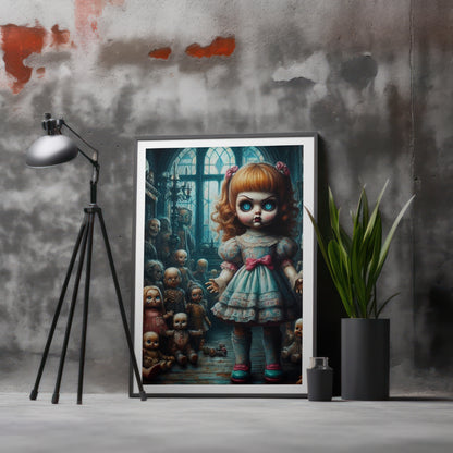 The Dolls Dominion - Framed Matte Canvas Print