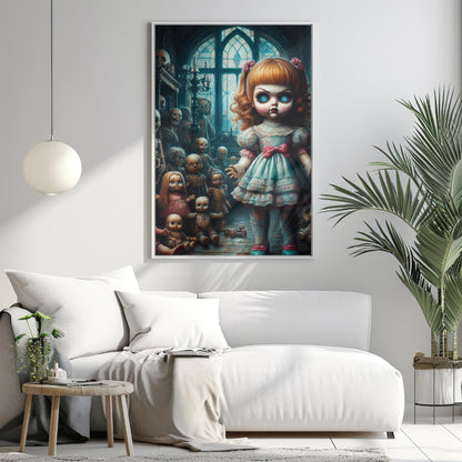 The Dolls Dominion - Framed Matte Canvas Print