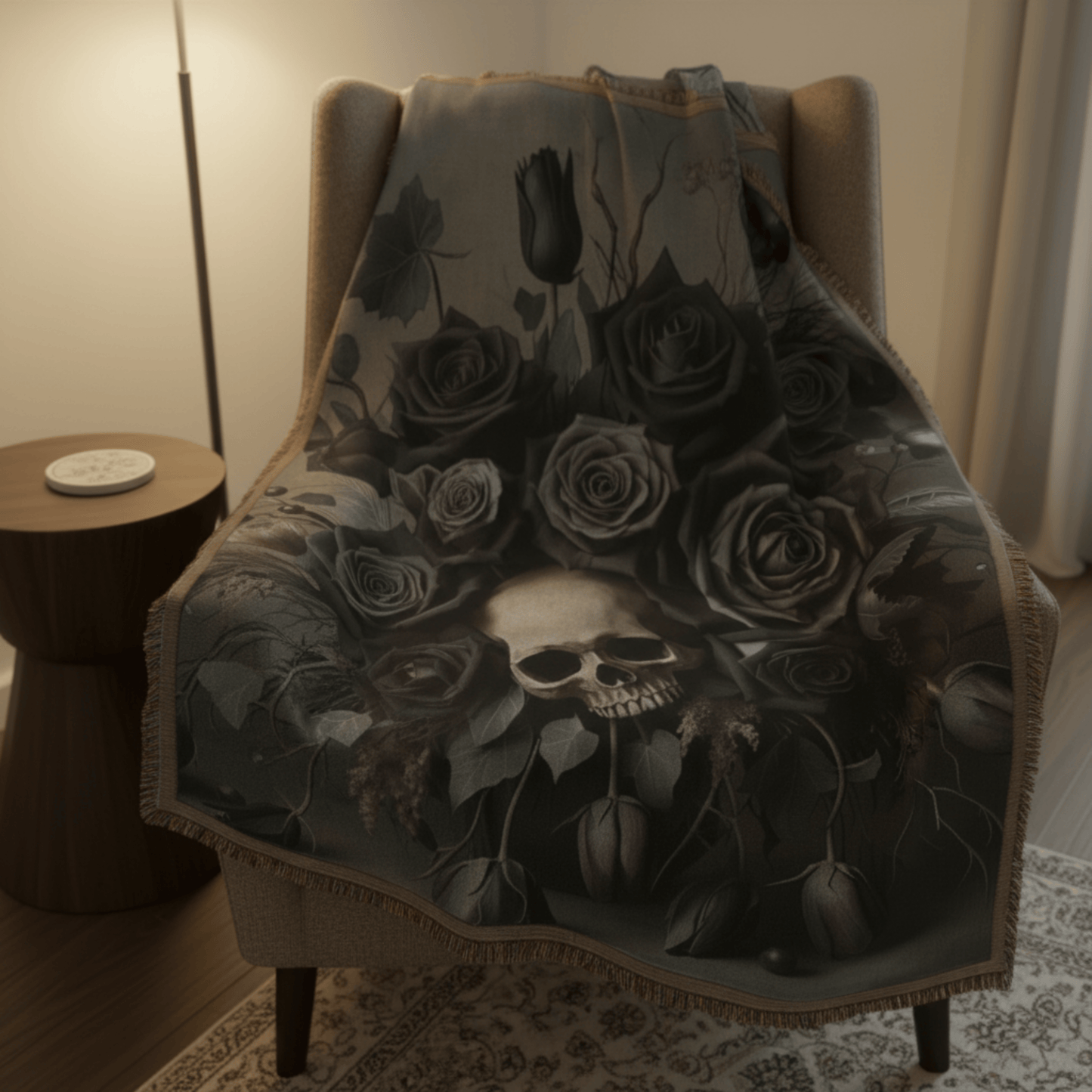 Gothic Bloom - Woven Throw Blanket