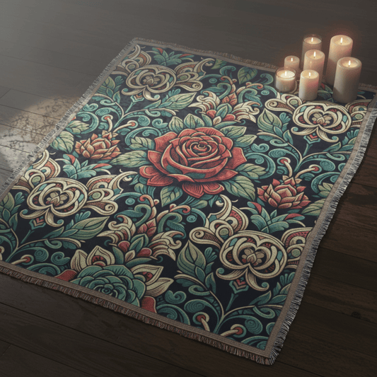 Nocturne Veil - Woven Throw Blanket