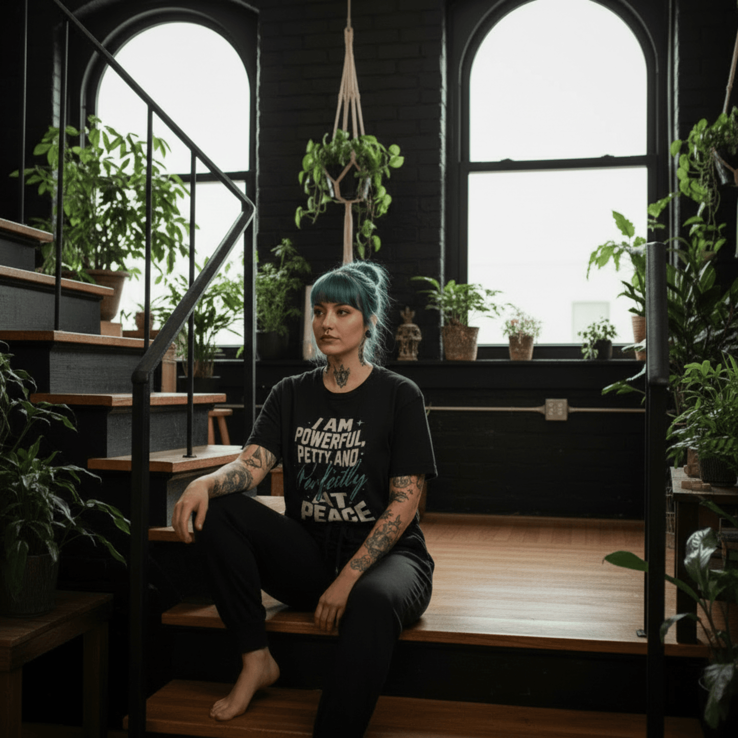 Powerful and Petty - Unisex Jersey Short Sleeve V-Neck Tee - Gothic T-Shirt