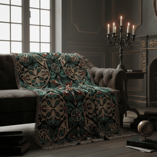 Velvet Nocturne - Woven Throw Blanket