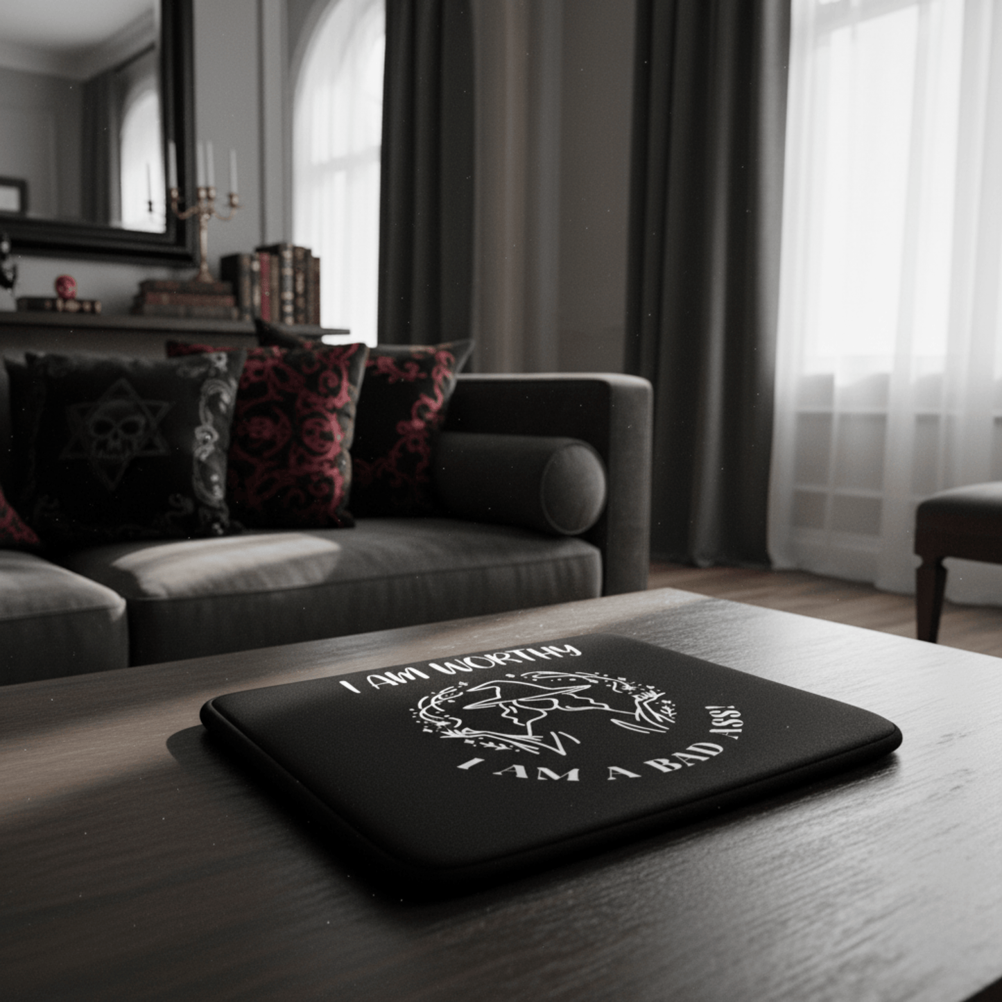 I Am Worthy - Black - Gothic Laptop Sleeve