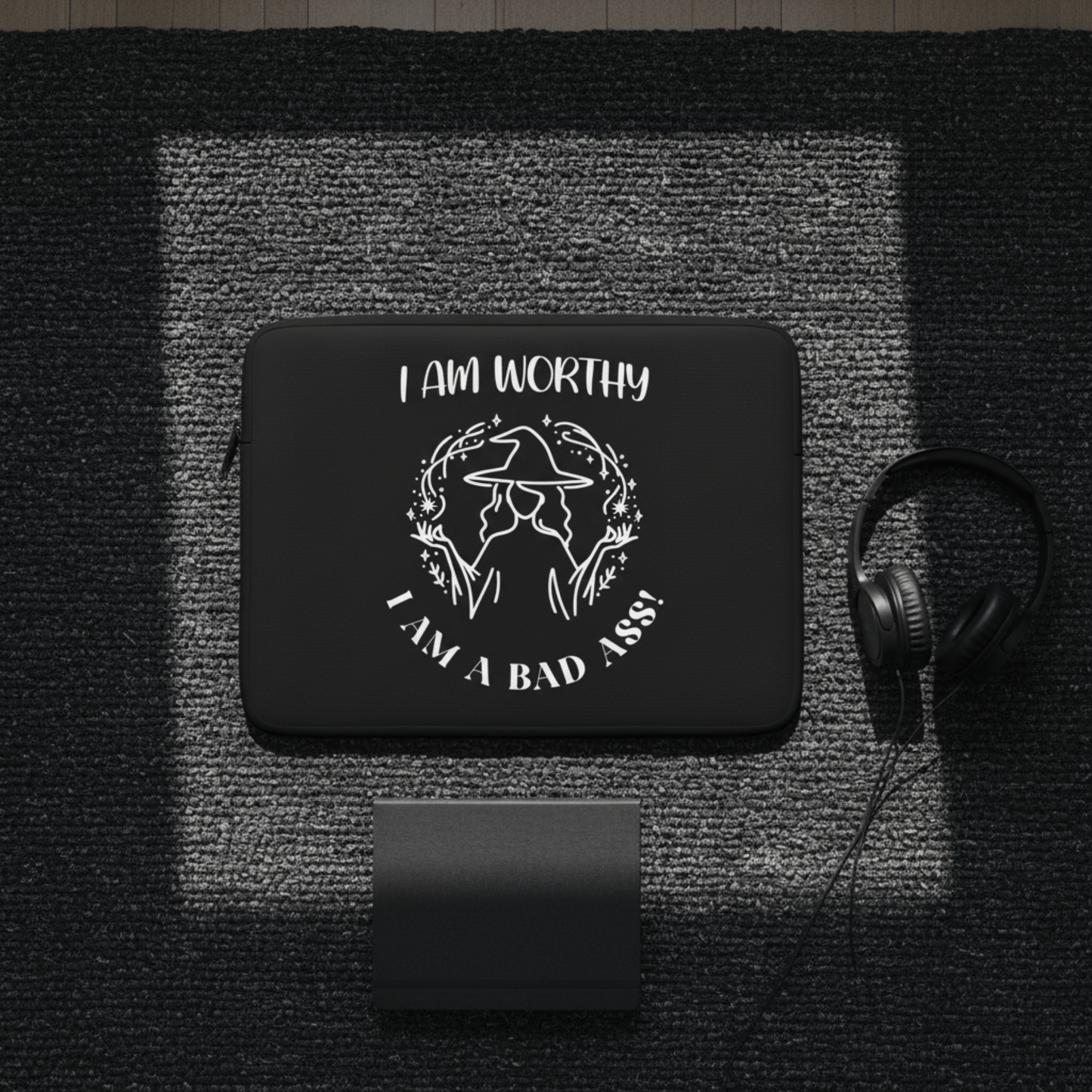 I Am Worthy - Black - Gothic Laptop Sleeve