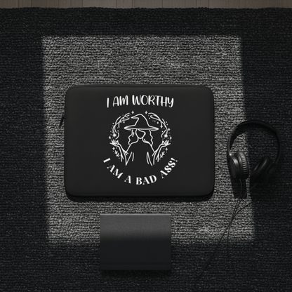 I Am Worthy - Black - Gothic Laptop Sleeve