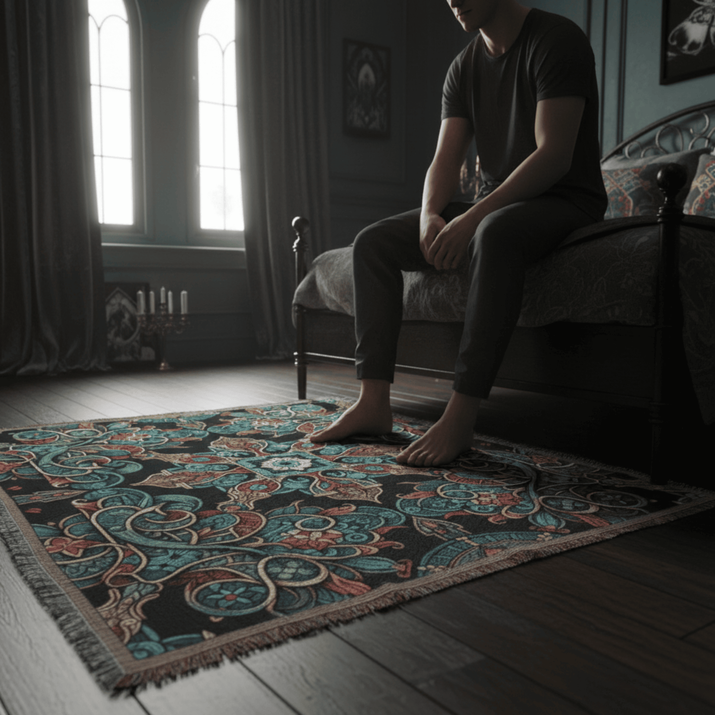 Midnight Elegy - Woven Throw Blanket