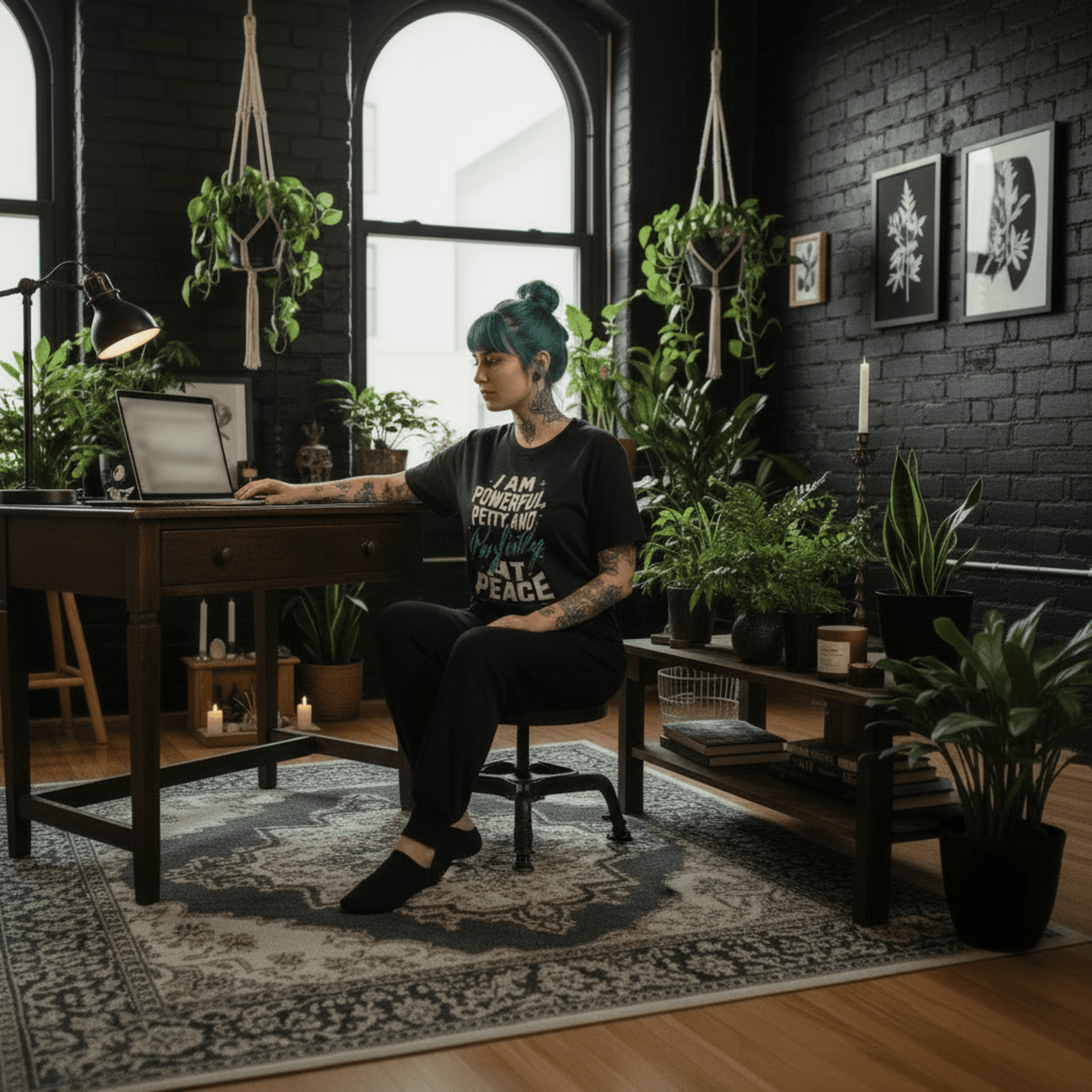 Powerful and Petty - Unisex Jersey Short Sleeve V-Neck Tee - Gothic T-Shirt