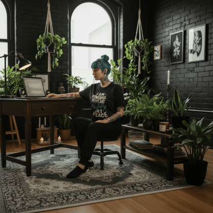 Powerful and Petty - Unisex Jersey Short Sleeve V-Neck Tee - Gothic T-Shirt