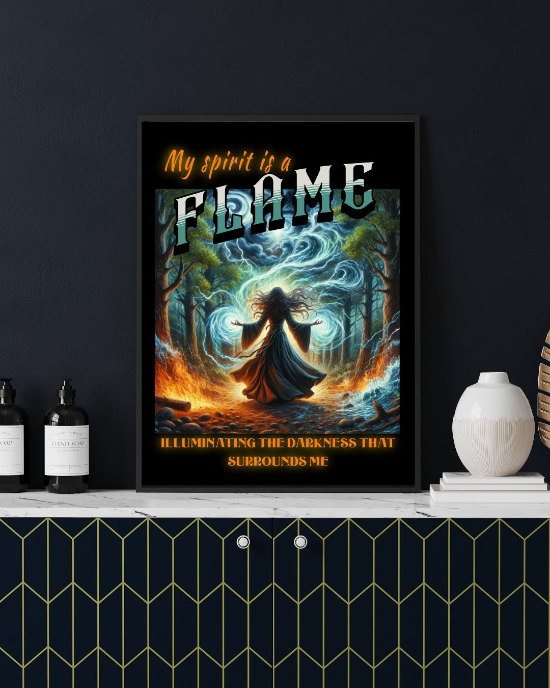 My Spirit is a Flame - Gothic Framed Matte Canvas Print
