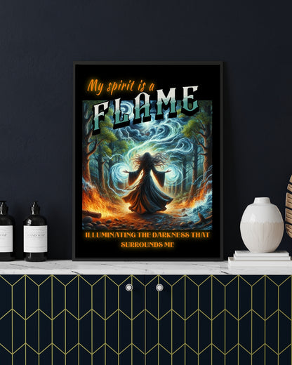 My Spirit is a Flame - Gothic Framed Matte Canvas Print