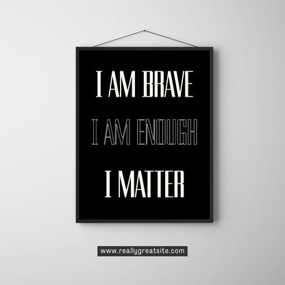 I Am Brave - Gothic Framed Matte Canvas Print