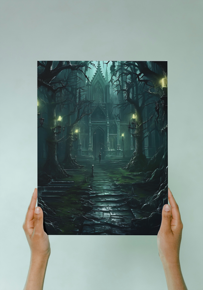 Abandoned Castle - Framed Matte Canvas Print